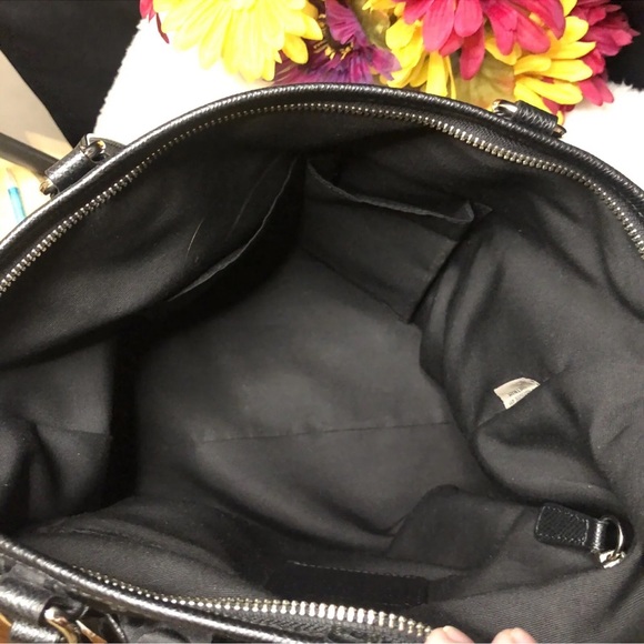 Coach 33475 Ward Signature Black Nylon Tote Bag With Leather Handles - Picture 13 of 16